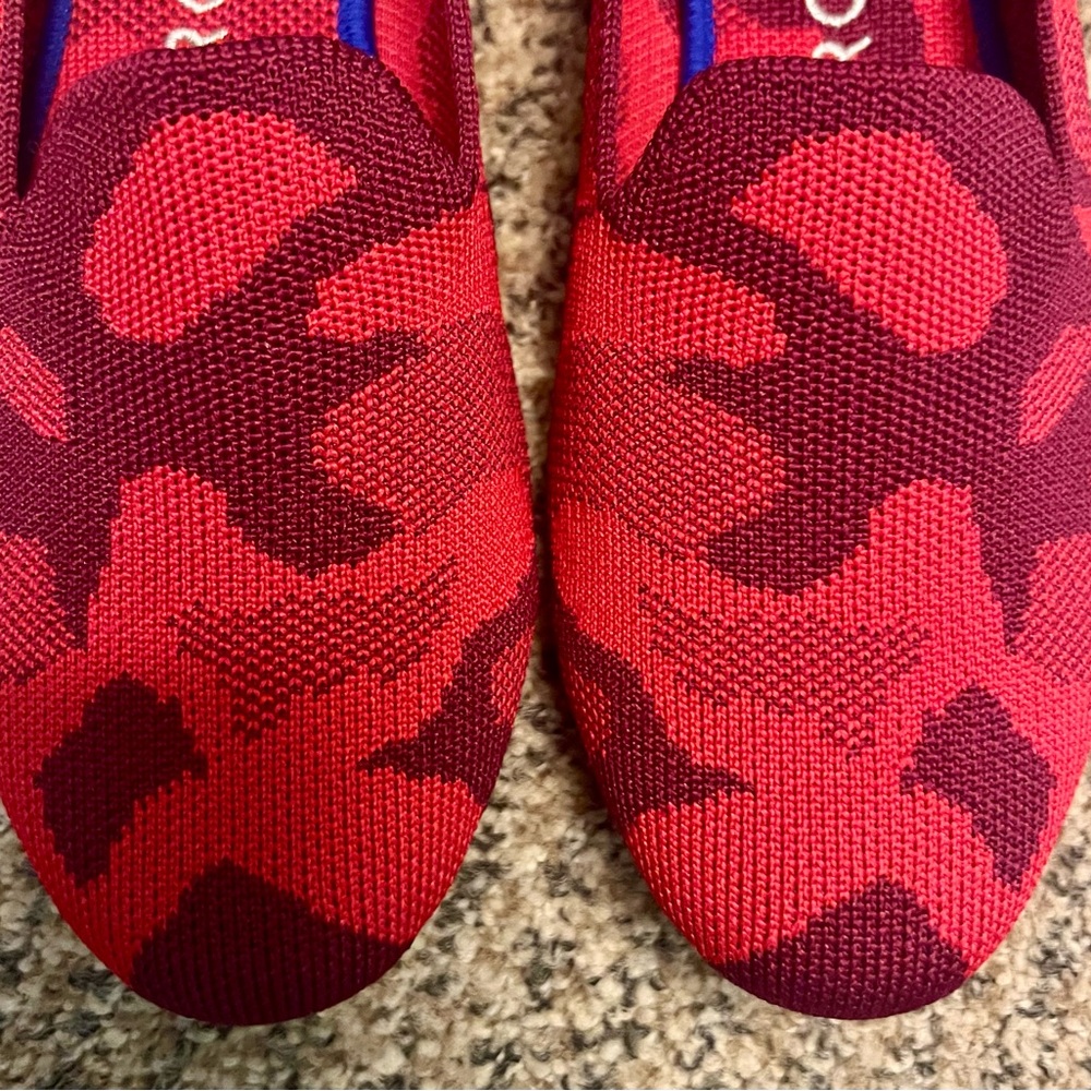 Rothy's Red Camo Slip-On Flats Size 7.5